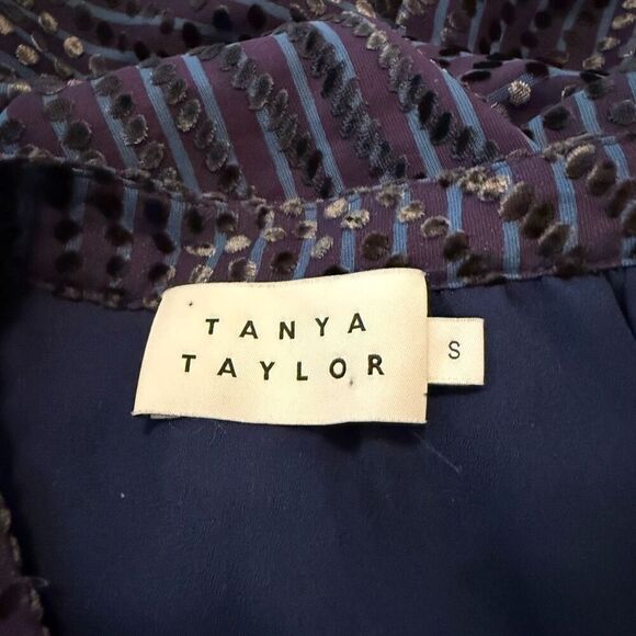 Tanya Taylor Ellette Purple Chiffon w/Velvet Polka Dots Dress Size S - Picture 9 of 16